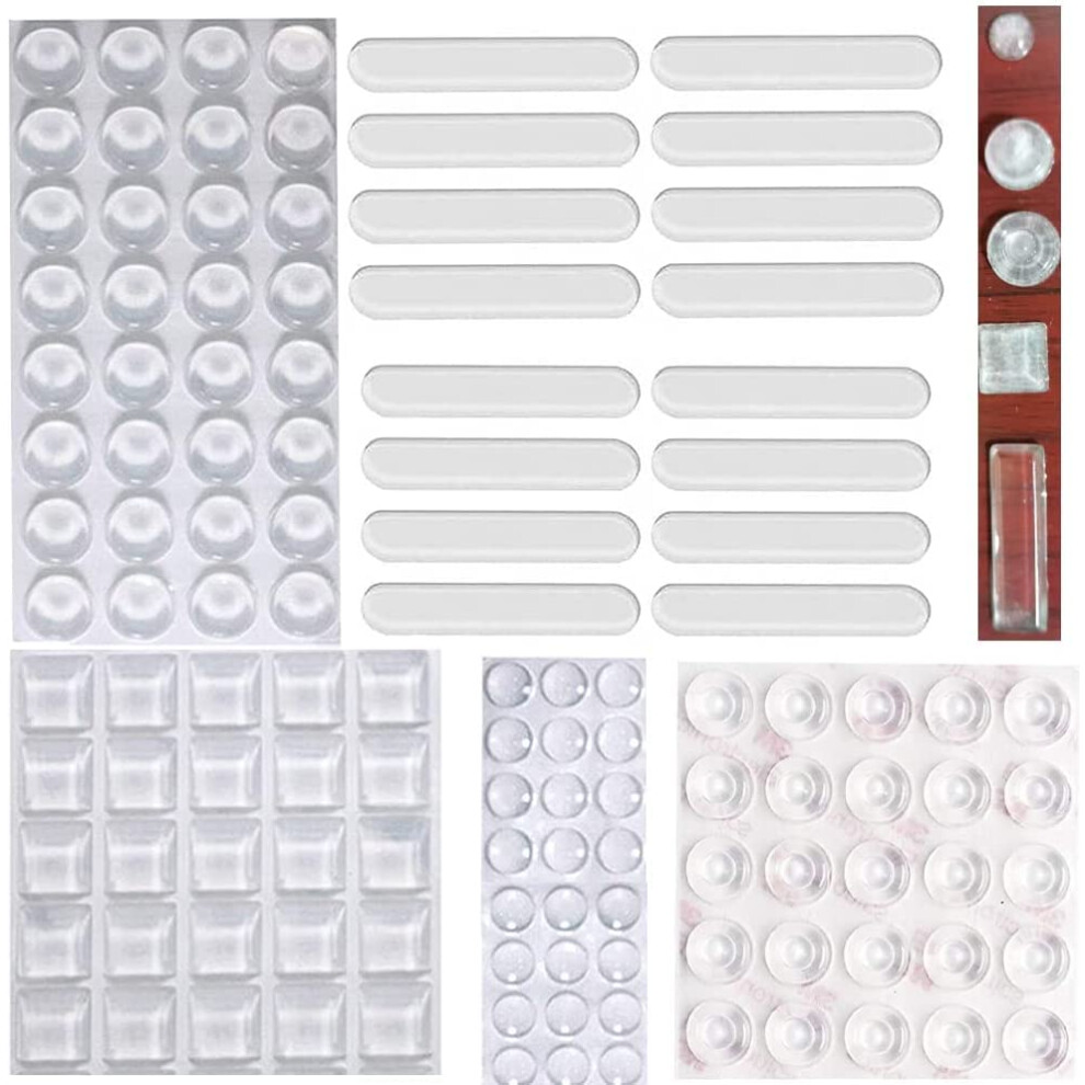 118Pcs Cabinet Door Bumpers Premium Quality Self-Adhesive Rubber Bumpers Stoppers Upgrade Clear Bumper Pads Kit 752771854244