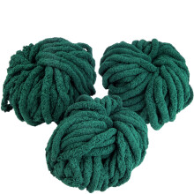 iDIY Chunky Yarn 3 Pack-n?gler (72 Yards) - M?rkegr?nt - Fluffy Chenille-garn Perfekt til bl?de plader og babyt?pper, armstrikning, h?kling og DI