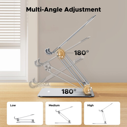 UGREEN Support de tablette pour bureau, double tige, support de tablette en aluminium rglable multi-angle, accessoires de bureau  domicile, com 2