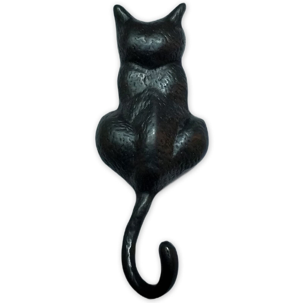 Anatolica Cat Door Knocker Solid Brass 6.11 Inches (Black Oxide) 5060926331881