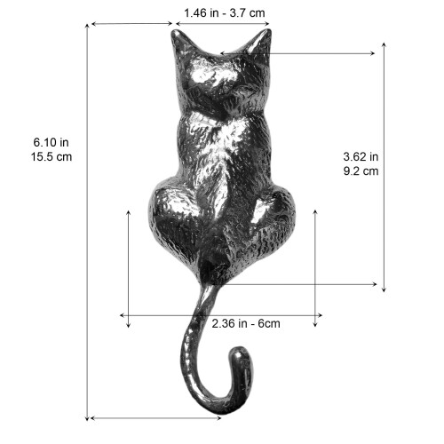 Anatolica Cat Door Knocker Solid Brass 6.11 inches (Black Oxide) 1