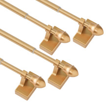 LaigenGanzi Magnetic Curtain Rods,Multi-Use Adjustable Appliance for Metal Doors ,Windows,No Tools Needed,9-16 Inch,Gold,4 Pack