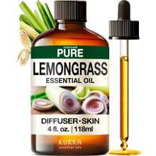 KUKKA Sitruunaruohon eteeriset ljyt - 4 Fl Oz - Hiuksille Iho Diffuseri Aromaterapia ja tee-se-itse-saippua tuoksu