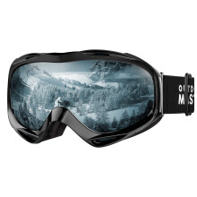 OutdoorMaster hiihtolasit OTG - Lasin pll olevat laskettelu-/lumilautalasit miehille, naisille ja nuorille - 100 % UV-suoja (Blackframe Bluelens V