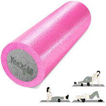 Yes4All Rodillos de espuma de PE de firmeza media para yoga y pilates disponibles en 12 18 24 36 pulgadas Rodillo de yoga de PE de dos capas para