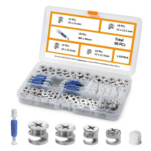 YaaYii Cam Locks voor meubels 90 stuks 3-in-1 excentrische wielen Meubels Cam Lock-bevestigingen Compatibel met IKEA hardwareonderdelen Multi-size re