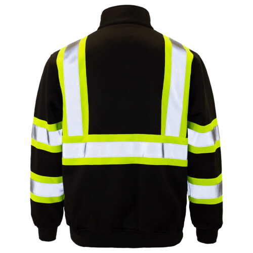 JORESTECH Safety Sweater Reflekterende High Visibility Sort 1/4 lynl?s ANSI 2