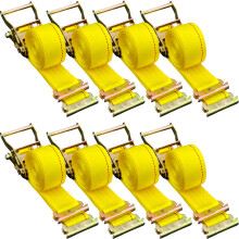 VEVOR E-Track Ratchet Remmar, 8 Pack 2" x 15' Polyester, 4400 lbs Lasts