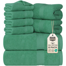 Utopia Towels Lot de 8 serviettes de qualit suprieure, 2 serviettes de bain, 2 mains et 4 gants de toilette, 600 g/m, 100 % coton fil annea