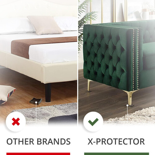 Tazze per mobili X-PROTECTOR - Tazze con rotelle da 1,7 pollici 4 pezzi - Sottobicchieri per mobili foderati - Fermaletto ideali - Cuscinetti per 1