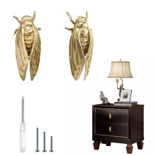 Kreativn mosazn knoflky ve tvaru zvrat pro kuchynsk skrnky Dvrka skrnek a dekorativn nbytek Balen 2 kusu (Cicada)