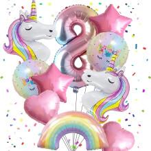 Unikornis lggmbk Unikornis szletsnapi parti dszek lnyoknak flia lufi szett Macaron s szivrvny ballon eskvoi babazuhany parti kellk (8. s