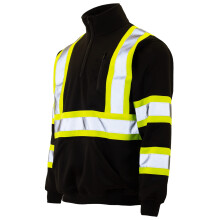 JORESTECH Safety Sweater Reflekterende High Visibility Sort 1/4 lynl?s ANSI