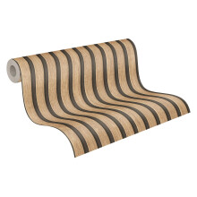 (Natural Black 39109-1) AS Creation Wooden Slats 3D Panel Wallpaper