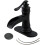 BWE Wasserfall Badezimmer Wasserhahn Matt Schwarz mit Pop-Up Abfluss Einhand Deckplatte 1