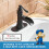 BWE Wasserfall Badezimmer Wasserhahn Matt Schwarz mit Pop-Up Abfluss Einhand Deckplatte 5