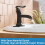 BWE Wasserfall Badezimmer Wasserhahn Matt Schwarz mit Pop-Up Abfluss Einhand Deckplatte 4