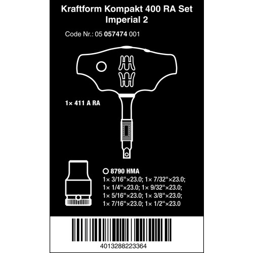 Wera Kraftform Kompakt 400 RA Imperial Set 2 1