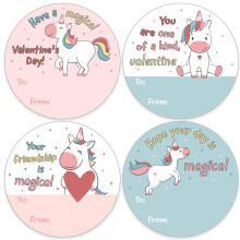 Yksisarvisen ystvnpivtarrat lapsille - Magical Unicorns -ystvnpivtarra - 40 kpl