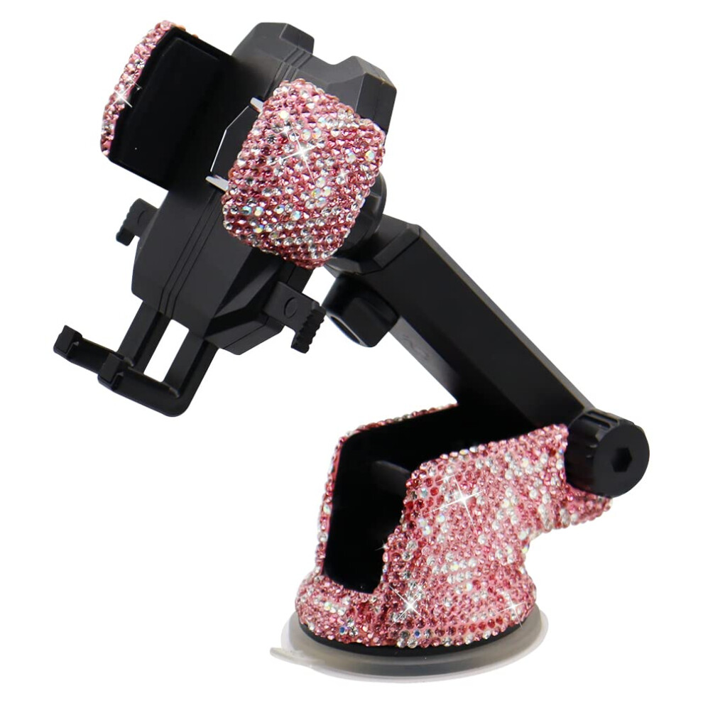 Lycaresun Bling Car Phone Mount Holder Shiny Crystal Rhinestone Phone Stand For Women And Girls Car Accessories For Windshield Dashboard Compatible 719899644126