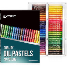 EXTRIC Oliepastels - 48 Stuks Zachte Pastels voor Kinderen & Kunstenaars