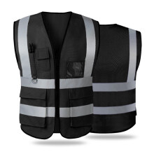Tydon Guardian Reflekterende sikkerhedsvest til kvinder M?nd Sikkerhedslommer med h?j synlighed Lynl?s foran opfylder ANSI/ISEA-standarden