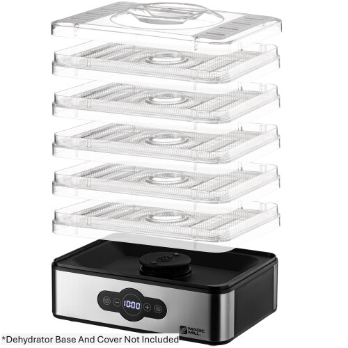 Udskiftningsbakker i rustfrit st?l til Magic Mill Food Dehydrator Machine Modelnummer MFD-5000 (5 Pack) 1
