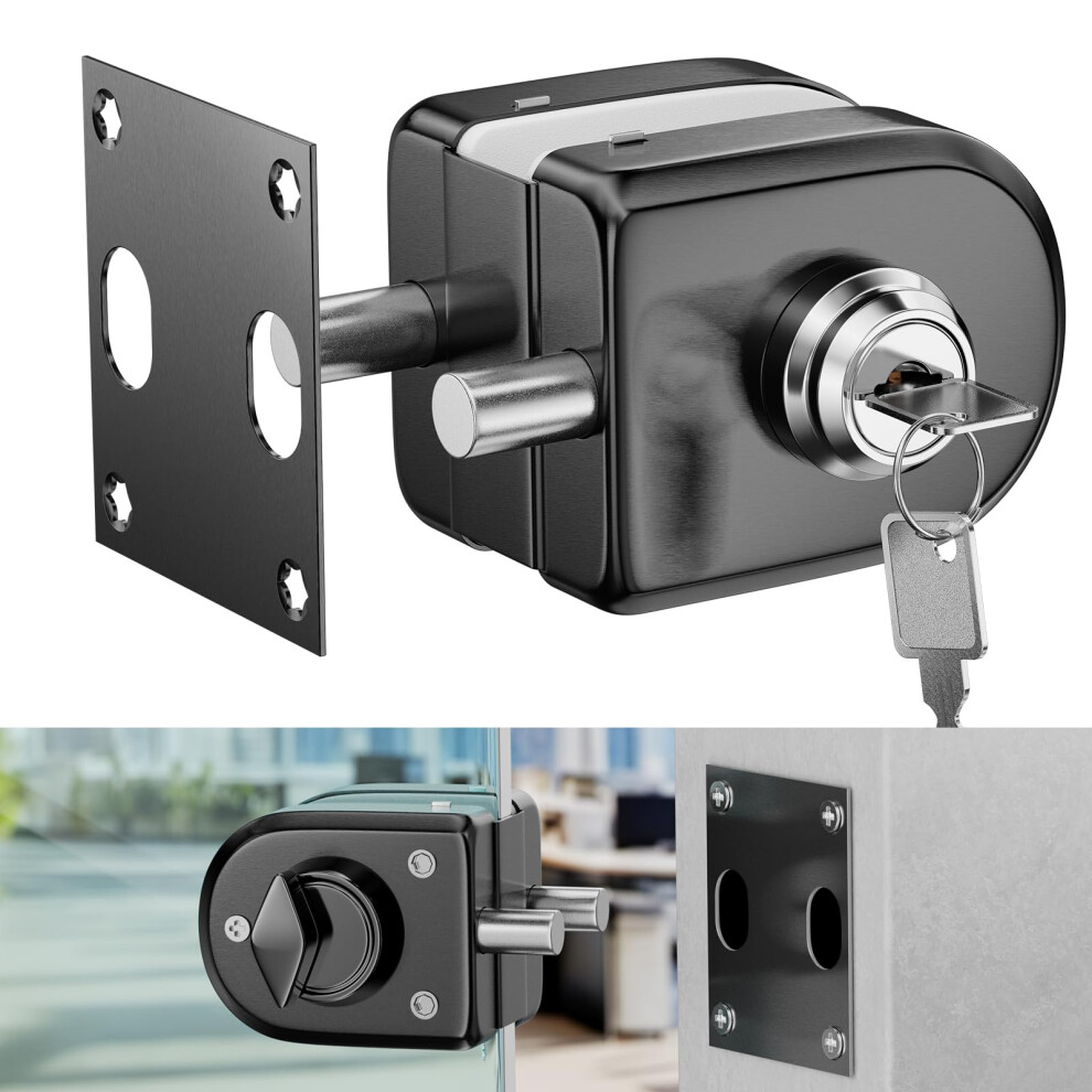 Ranbo Swinging Glass Door Latch Lock No Drilling 304 Stainless Steel Ground Bolt Lock For 3/8-1/2 Inch(10Mm-12Mm) Exterior And Interior Frameless Sli 704771659992