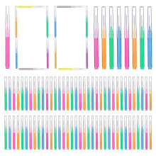 GOUWEIBA 100 stk. B?jler B?rste Engangsinterdentalb?rste Tandstikker Tandtr?dshoved Oral Tandhygiejne Flosser Tandreng?ringsv?rkt?j (blandet farv