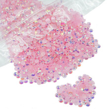 qiipii 12000PCS 4mm Light Pink AB Resin Rhinestones, Pink AB Flatback Jelly Resin Rhinestones Bulk SS16 Non-Hotfix Stones Diamonds Crystals Gems for M