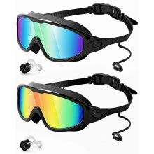 Rantizon simglasgon 2-pack justerbar vid sikt Anti-dimma och UV simglasgon fr Audlt Inga lckande simglasgon fr mn Kvinnor Ungdom Aqua & Br