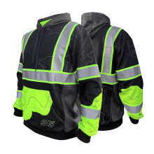 SafetyShirtz SS360 Stealth Topo - Tipo O - Visibilidad mejorada - Sudadera con capucha reflectante de seguridad negro - Pequeo