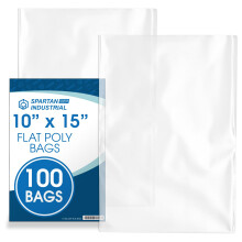 Spartan Industrial - 10 X 15 (100 stuks) 1,1 Mil Flat Open End Clear Plastic Poly Bags - voor het rijzen van brooddeeg Verpakking Kledingoverhemden (
