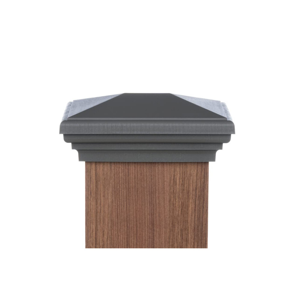 4X6 Post Cap | Gray New England Pyramid Square Top For Pressure Treated Post (3.5""""X5.5"""") Fences Decks & Mailboxes By Atlanta Post Caps 810090440354
