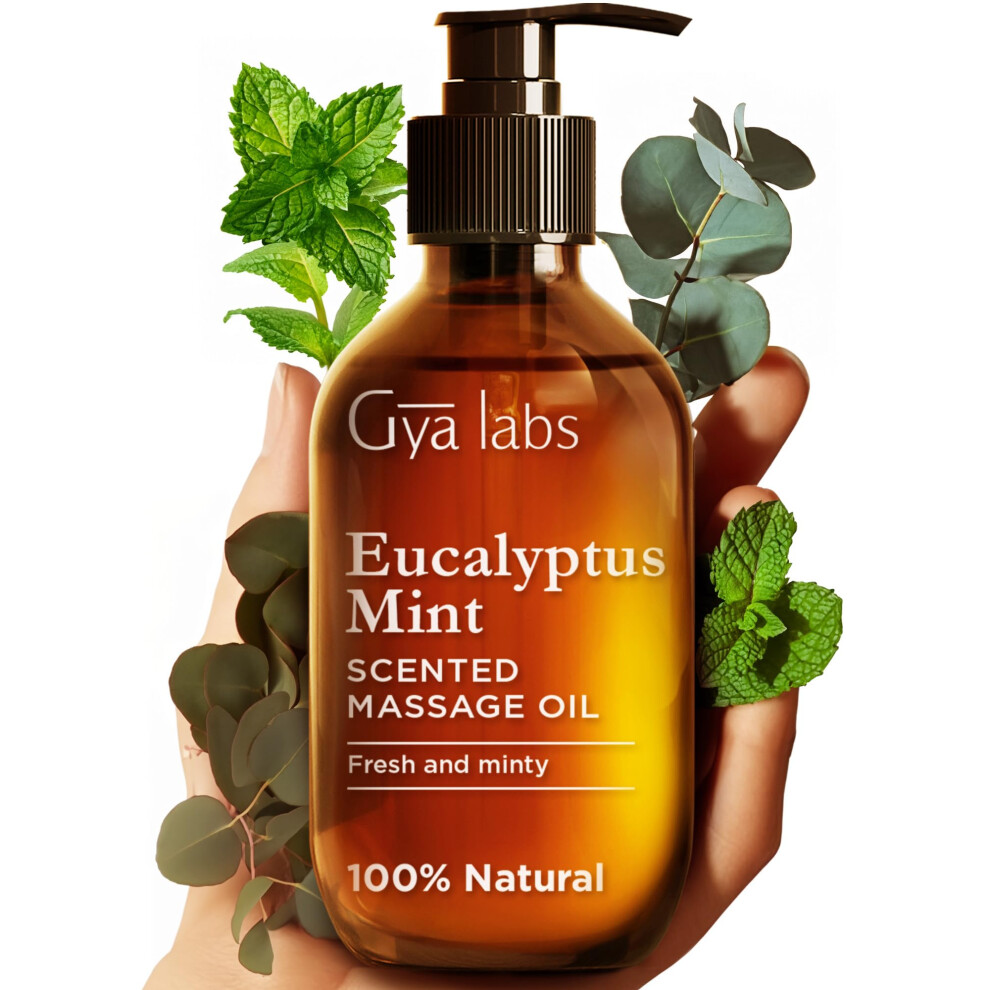 Gya Labs Eucalyptus Mint Massage Oils For Massage Therapy - Refreshing Aromatherapy Body Massage Oil For Sore Muscles - Crafted