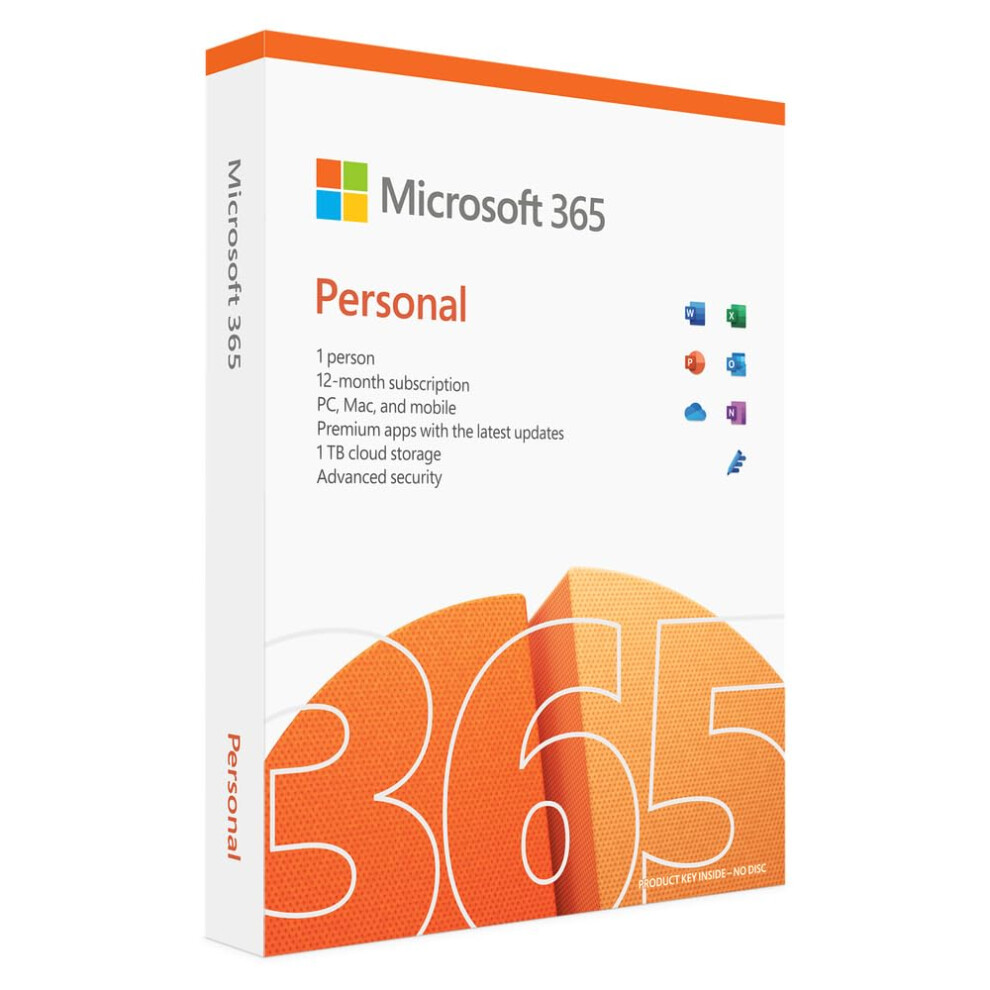 Microsoft 365 Personal | 12-Month Subscription 1 Person | Premium Office Apps | 1Tb Onedrive Cloud Storage | Pc/Mac Download