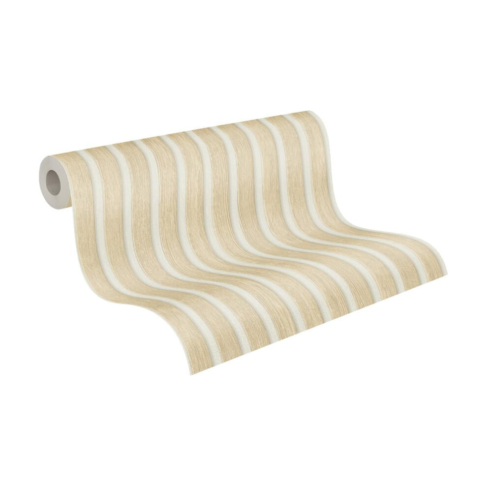 As Creation Wooden Slats Panel Wallpaper Beige White 39109-7 4051315611234