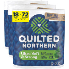 Quilted Northern Ultra Soft & Strong Toalettpapper, 18 Mega Rullar = 72 Vanliga Rullar, 5X Starkare
