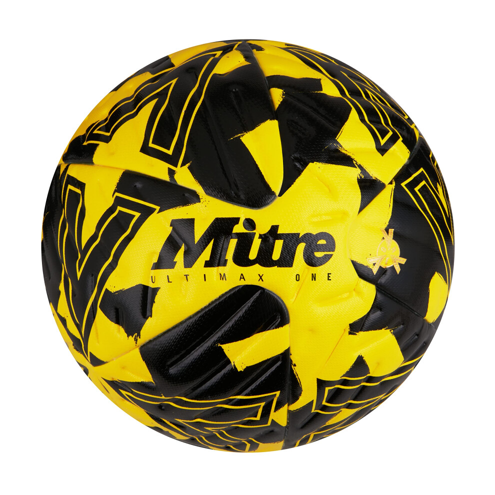 Mitre (5, Yellow/Black/Black) Ultimax One Football