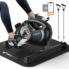 Under Desk Bike Pedal Exerciser Quiet Magnetic Mini Exercise Bike with MERACH App for Arm Leg Recovery Physical Therapy Smooth Foot Desk Cycle wi