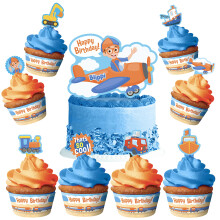 Treasures Gifted Dcorations d'anniversaire Blippi sous licence officielle Ensemble de dcorations de gteau 1 dcoration de gteau Blippi et