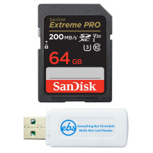 SanDisk 64GB SDXC SD Extreme Pro-hukommelseskortbundt virker med Canon EOS Rebel T5 T5i T6 T6i T7 T7i digitalt DSLR-kamera 4K (SDSDXXU-064G-GN4IN