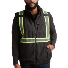 Bass Creek Outfitters Herren Sicherheitsweste - Hochsichtbare Arbeitsweste mit Reflektorstreifen (M-XXL), Größe X-Large, Hi Vis Schwarz