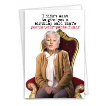 NobleWorks hauska syntympivonnittelukortti 5 x 7 tuuman kirjekuorella (1 kortti) BdayPee-In-Your-Pants Funny C10289BDG
