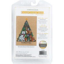 Kit Punto Croce Dimensions Gold Woodland Cheer, 5" x 7", 18 Cnt. Aida Beige 4 pz
