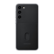 SAMSUNG Galaxy S23+ Plus Custodia per telefono con cornice Dual Look Cover protettiva con 2 piastre nere intercambiabili incluso trasparente e su