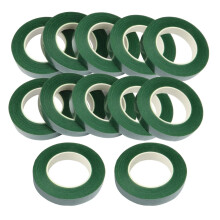Cettkowns 12 Rollen 1/2 Zoll 30 Yard grünes Blumenband zum Umwickeln von Blumensträußen – selbstklebend, wasserfest und flexibel (dunkelgrün)