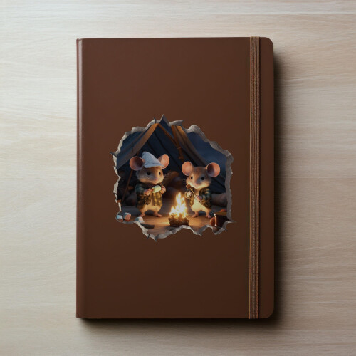 Campingmus i Mouse Hole Decal - Mouse Hole 3D Wall Sticker 2