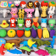 Arscniek 40 Pack 3D puzzle Gumy na zvrata a jdlo pro deti Rozebrat Mini Gumy na tuky Hromadn oslavy Ceny do trdy Pokladnice a puncochy