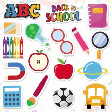 68 Pezzi Ritagli Ritorno a Scuola Decorazione bacheca Ritagli Primo Giorno di Scuola Ritagli Colorati di Matita in Cartone per Scuolabus Apple pe